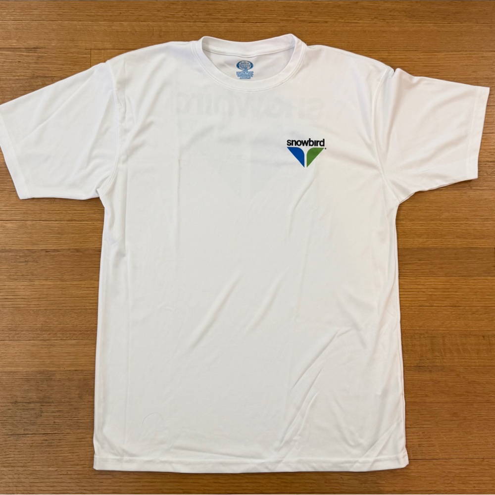 Snowbird logo skiing quick dry wicking athletic tee L Large